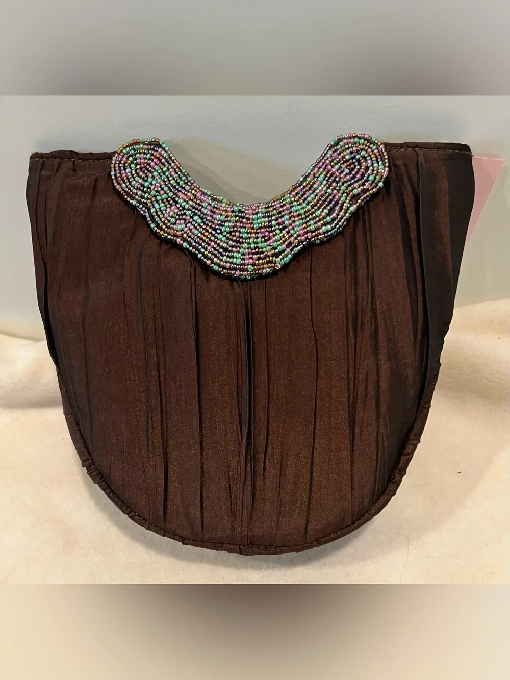 Vintage Prezzo Handcrafted Multicolor Beaded Boho Bag